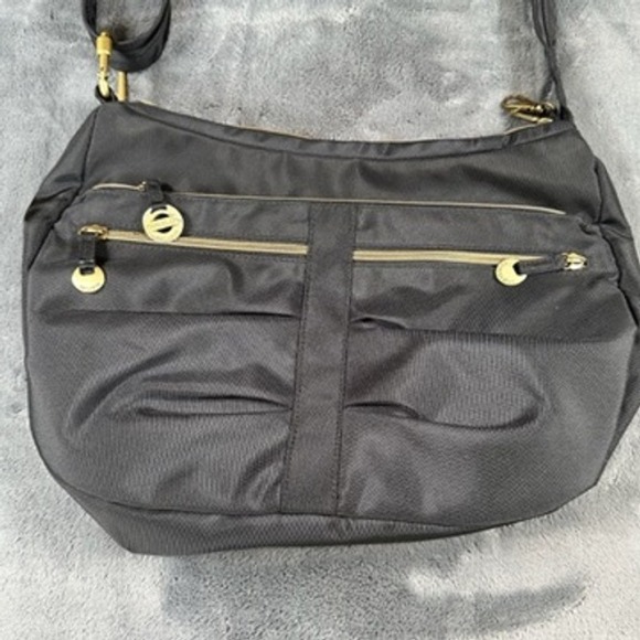 TRAVELON‎ Anti Theft Crossbody Bag Black Nylon Shoulder Bag - Picture 1 of 14